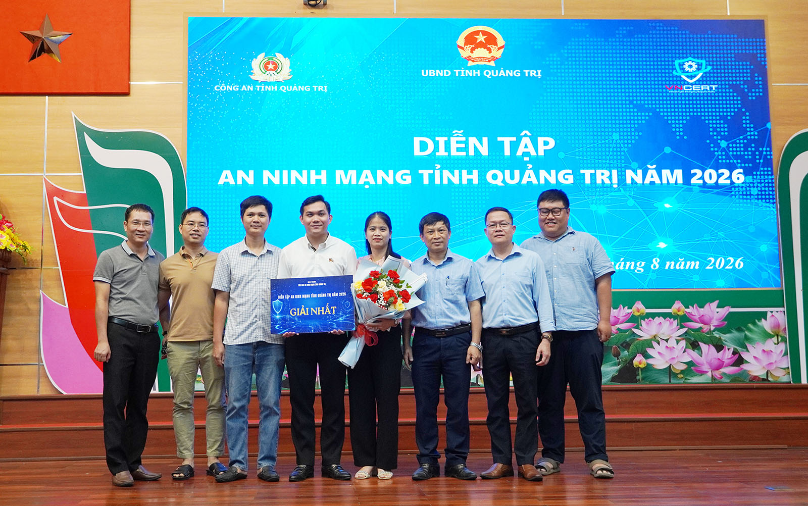 Đội Văn phòng UBND tỉnh xuất sắc đoạt giải Nhất tại buổi diễn tập an ninh mạng tỉnh Quảng Trị năm 2026